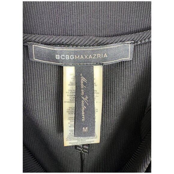 BCBGMAXAZRIA Black Surplice Wrap Long Sleeved Bodysuit - Picture 2 of 11